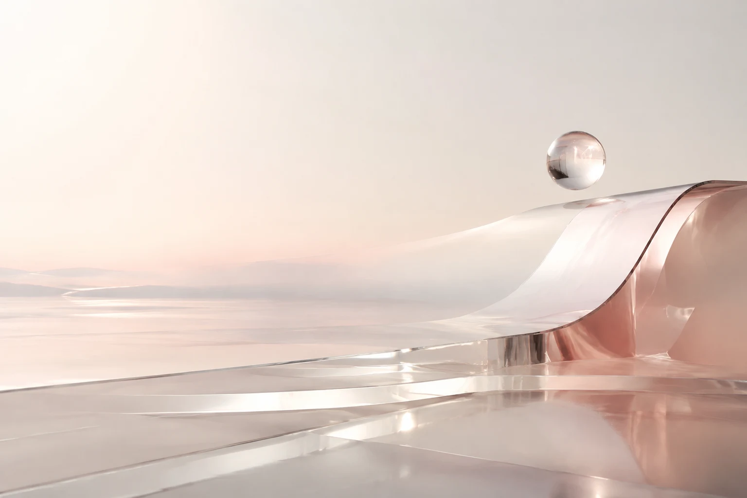 Conceptual glass sculpture for stay connected