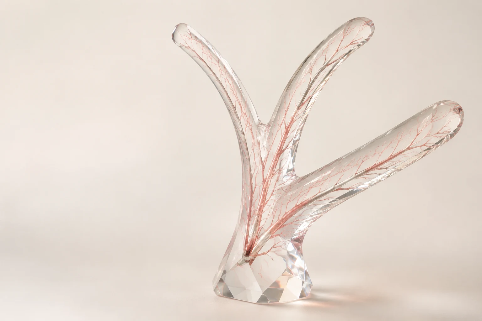 Conceptual glass sculpture for investment scenarios